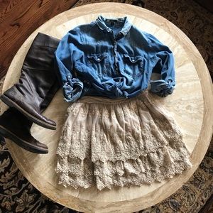 Garnet Hill Lace skirt